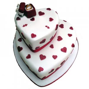Engagement Layered Heart Cake