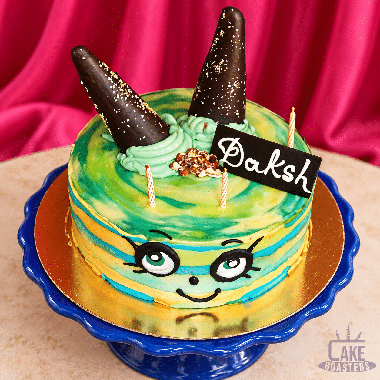 Chocolate Cone Cartoon Birthday Cake - Image 3