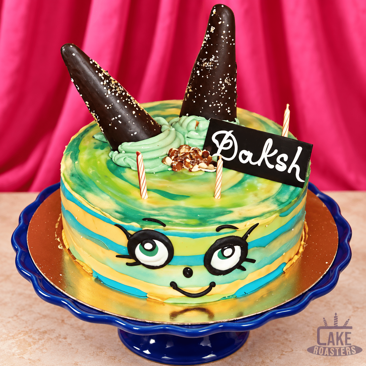 Chocolate Cone Cartoon Birthday Cake