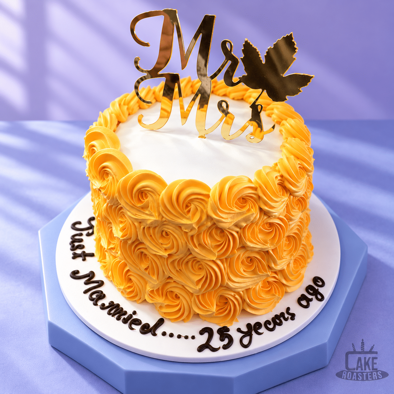 Orange Rosette Anniversary Cake - Image 2