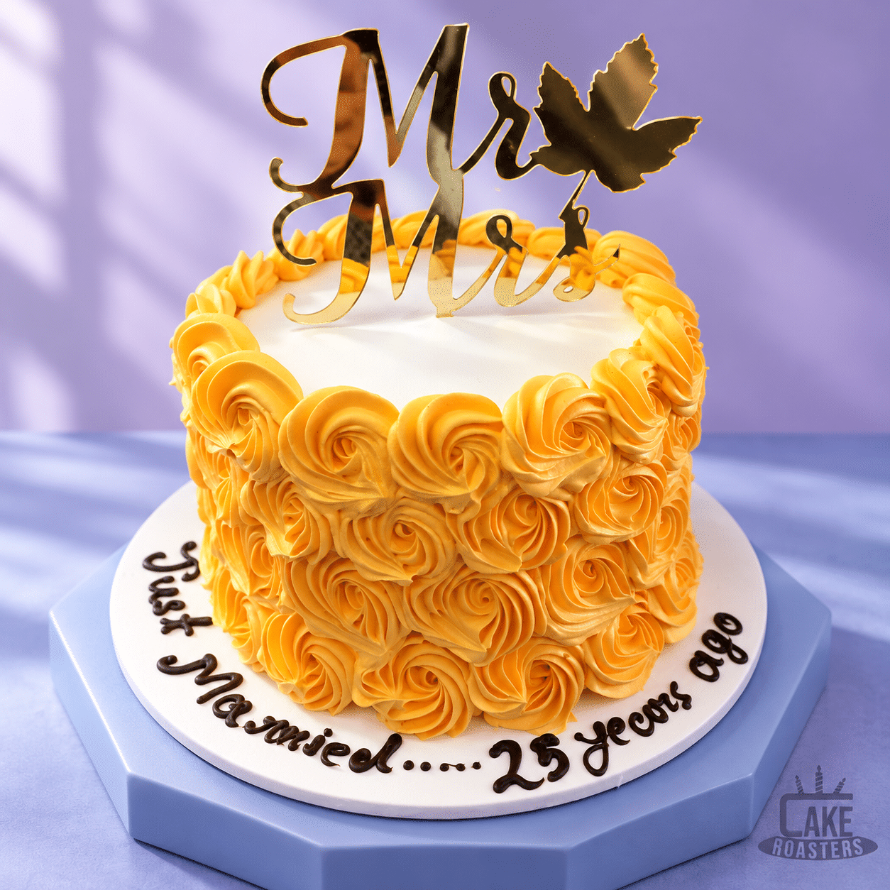Orange Rosette Anniversary Cake