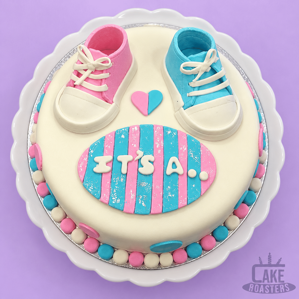 Pink & Blue Baby Shoes Cake - Image 2