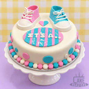 Pink & Blue Baby Shoes Cake