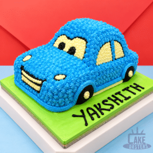 Blue Cartoon Car Birthday Cake