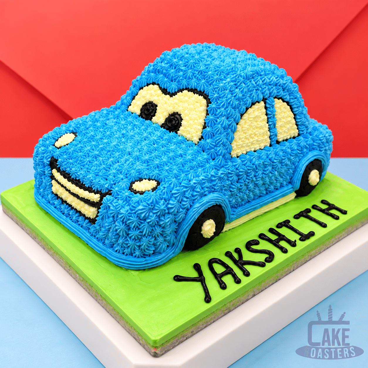 Blue Cartoon Car Birthday Cake