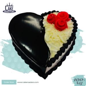 Black And White Heart Cake