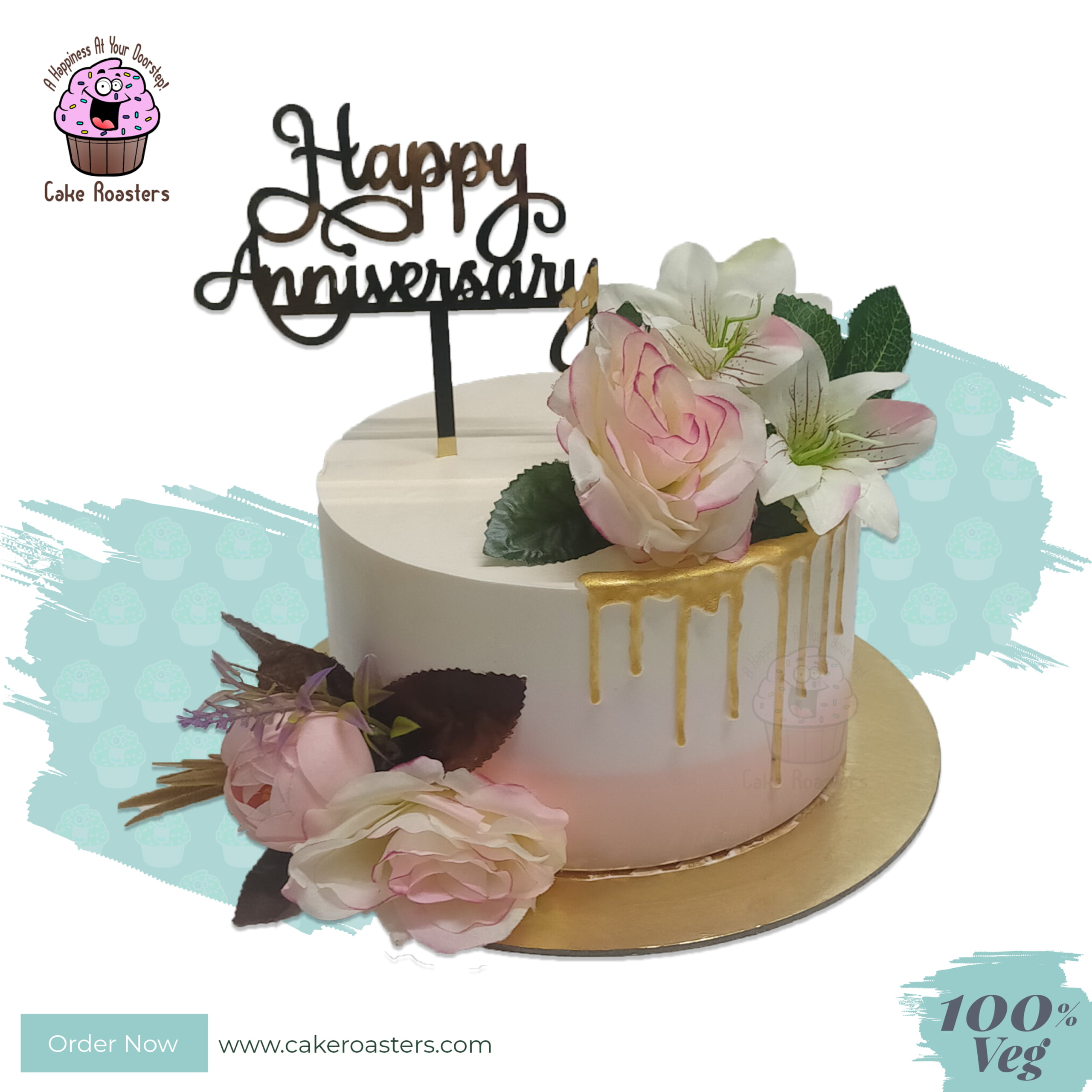 Order Cream Cake for 25th Anniversary | Faridabadcake