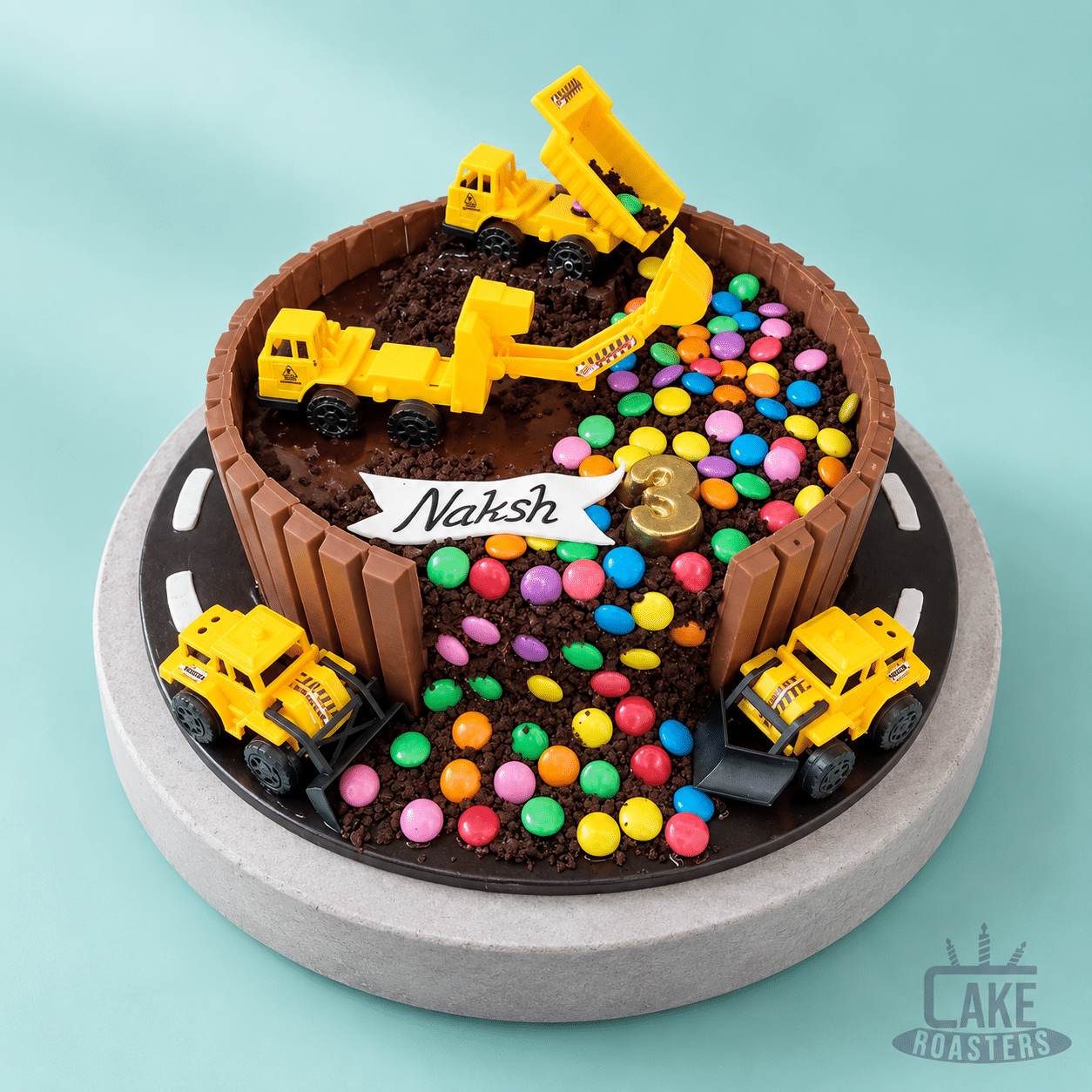 Bulldozer & Construction Theme Birthday Cake - Image 2